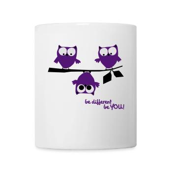 Eulen, lustig, be different, Vogel - Mug blanc - blanc - Devant