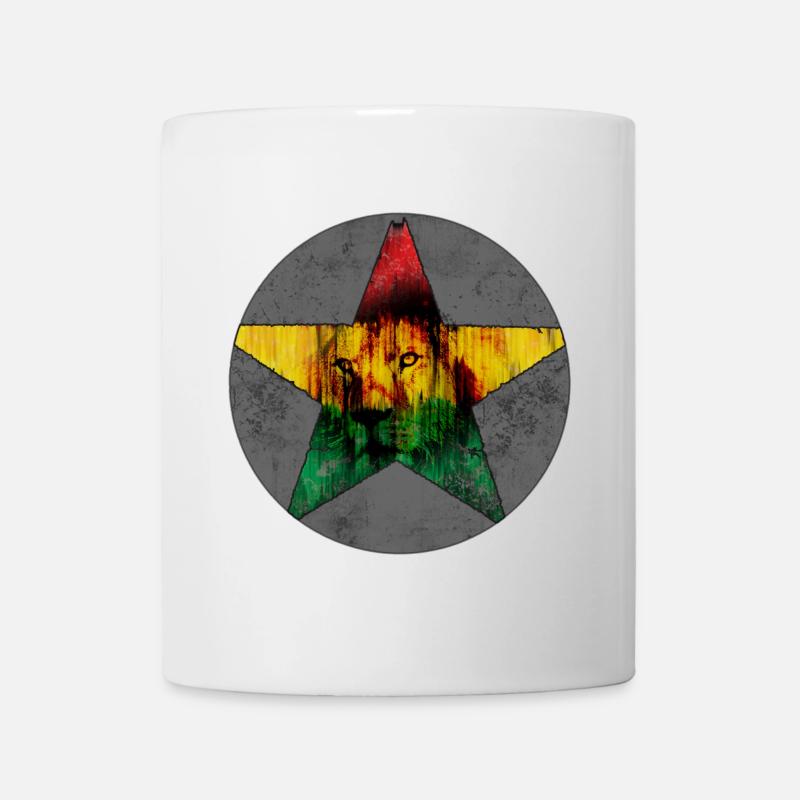 Lion Portrait with African Flag - Mug - white