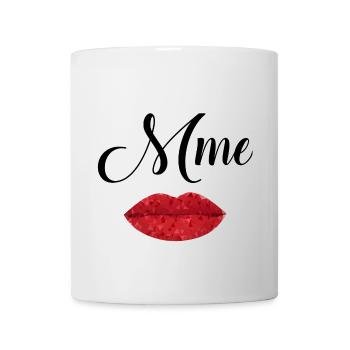 Lèvres Rouge Artistique en Geométrie - Mug blanc - blanc - Devant
