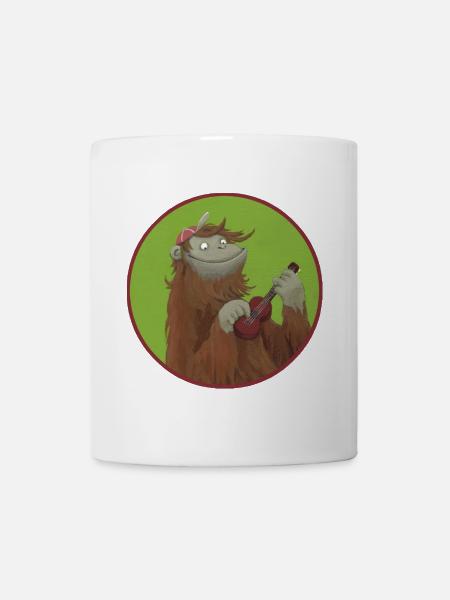 Monkey with ukulele - Mug - white