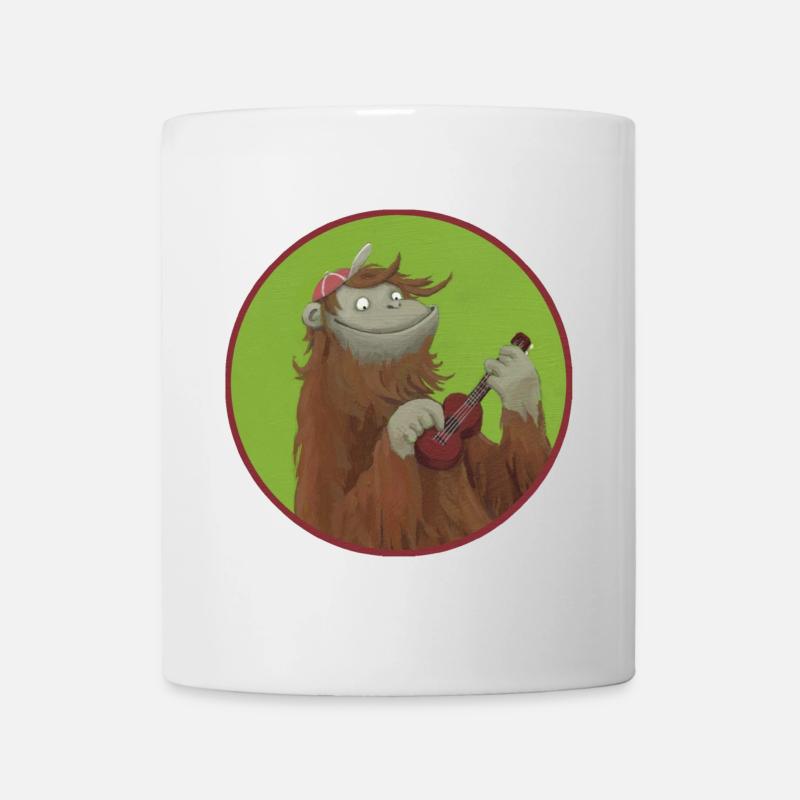 Singe avec ukulélé - Mug blanc - blanc