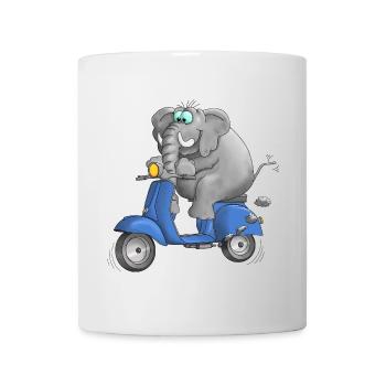 Motorroller Cartoon Comic - Tasse - Weiß - Vorne