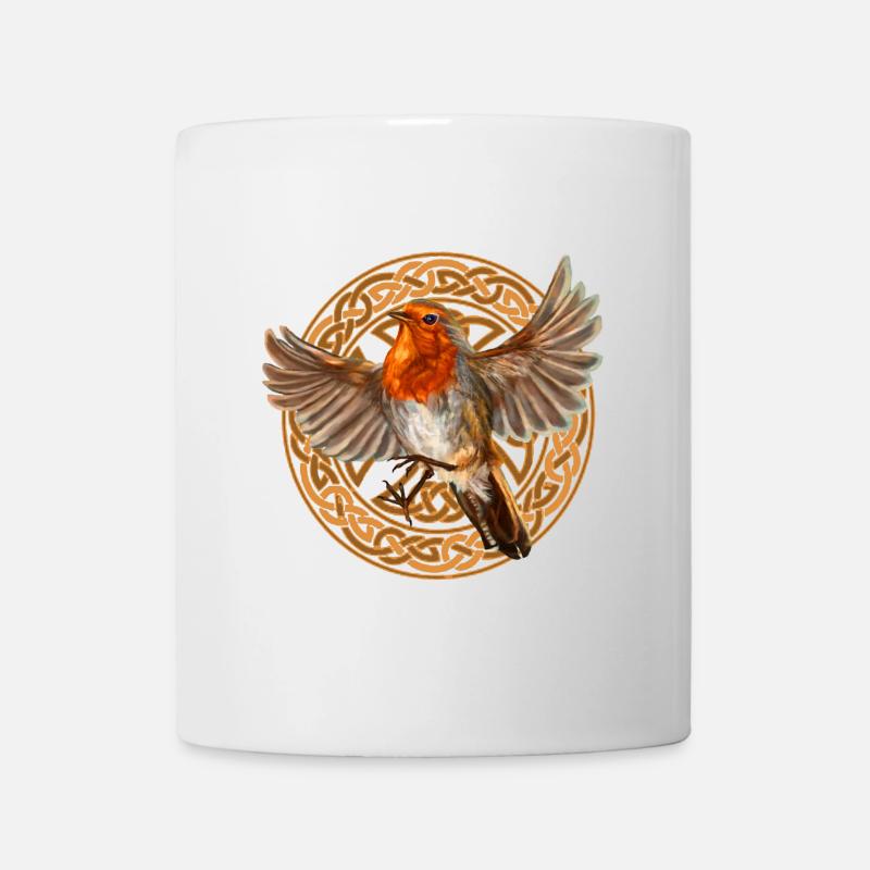 oiseau Rouge-gorge - Mug blanc - blanc