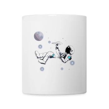 Astronaute. Astronaute qui joue. Avion papier - Mug blanc - blanc - Devant