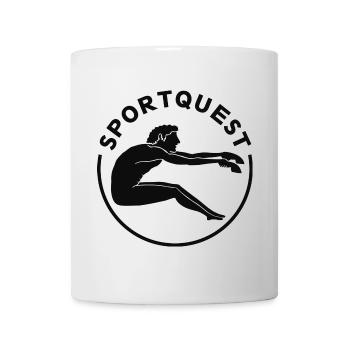 Sportquest Logo schwarz - Tasse - Weiß - Vorne