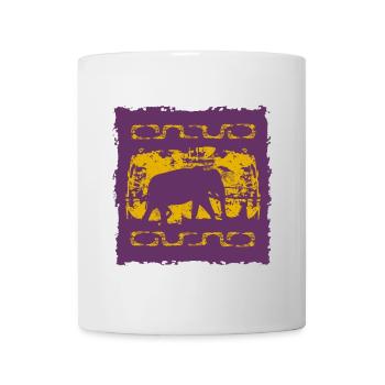 Elephant silhouette with tribal motifs - Mug - white - Front