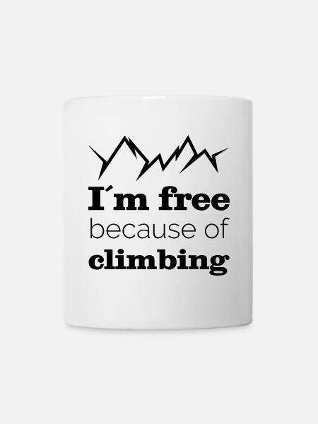 Berge wandern klettern Natur Freiheit Sprüche icon - Tasse - Weiß