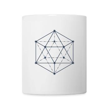 Blue Abstract Geometric Design - Mug - white - Front