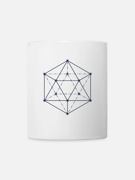 Blue Abstract Geometric Design - Mug - white