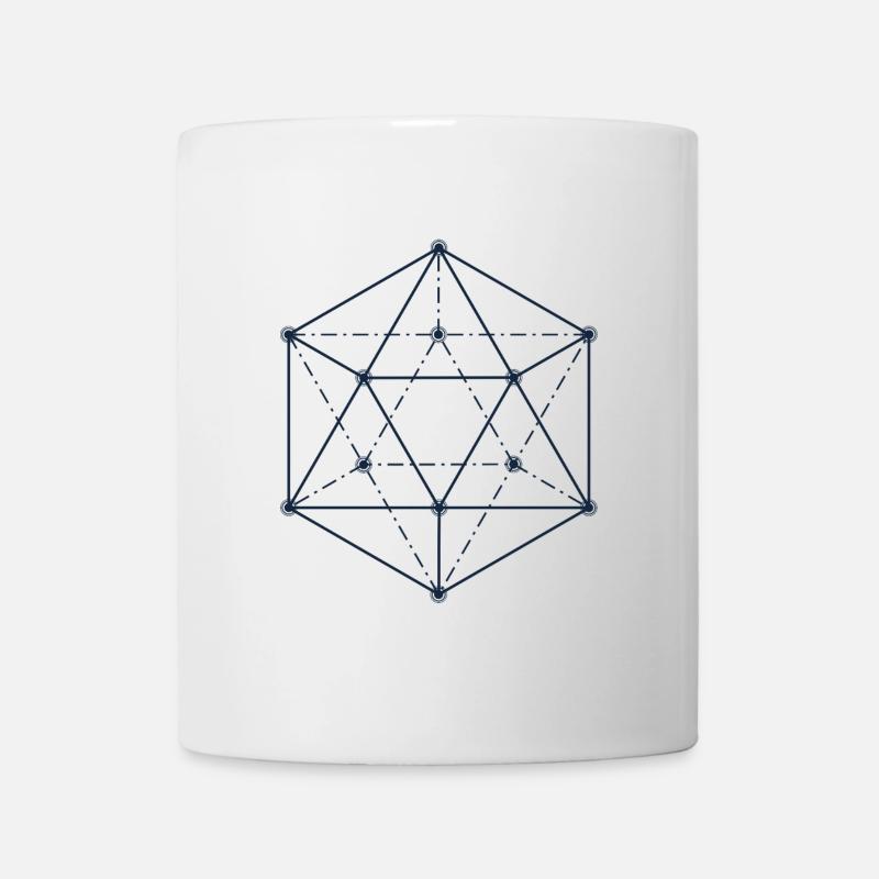 Blaues abstraktes geometrisches Design - Tasse - Weiß