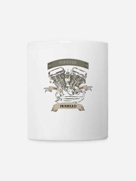 Panhead - Motorcyclist Biker Motorcycle Chopper - Mug - white