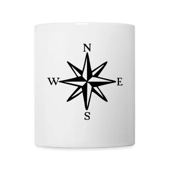 Compass Rose Wind Rose Sail Sailing - Mug - white - Front