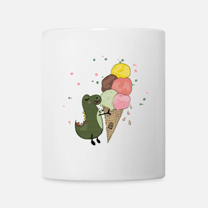 Dino with ice cream - Mug - white