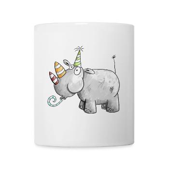Party Rhino I Rhino I Comic Birthday Gift - Mug - white - Front