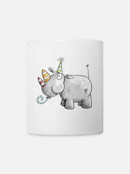 Party Nashorn I Rhino I Comic Geburtstag Geschenk - Tasse - Weiß