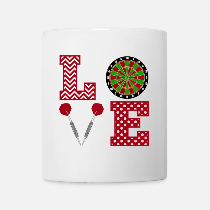 Darts Game Love Love Dartboard Arrows Gift - Mug - white
