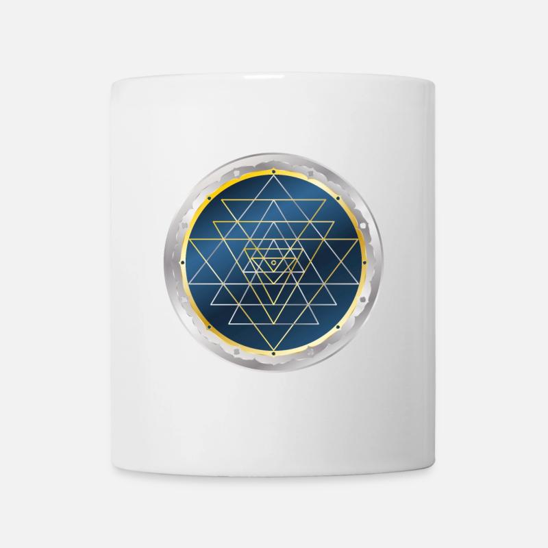 Sri Yantra, Heilige Geometrie - Tasse - Weiß