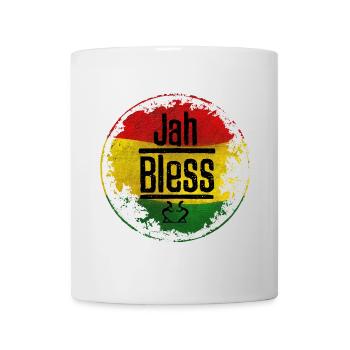 Jah Bless  Symbol rotgelbgrün - Tasse - Weiß - Vorne