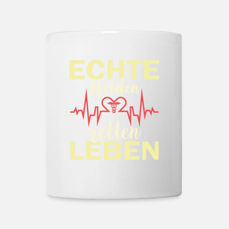 Echte Helden retten Leben -Sanitäter und Notarzt - Tasse - Weiß