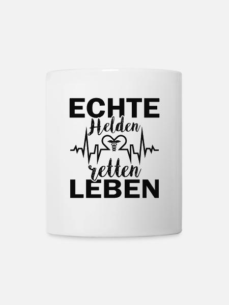 Wahre Helden sind Lebensretter - Tasse - Weiß