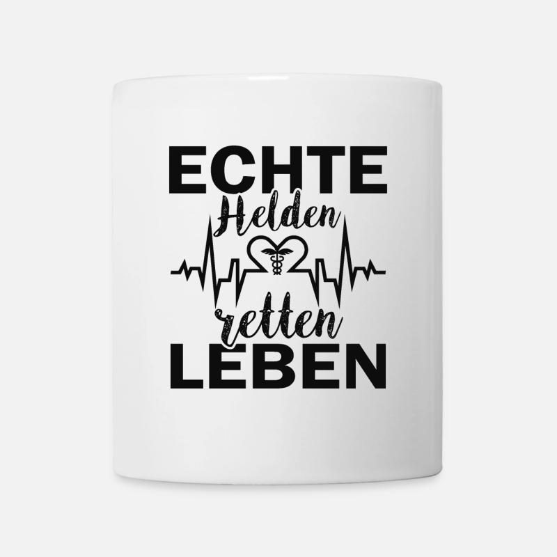Wahre Helden sind Lebensretter - Tasse - Weiß