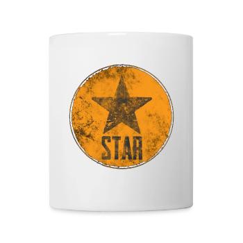 Rustikaler Stern mit „STAR“-Motiv - Tasse - Weiß - Vorne