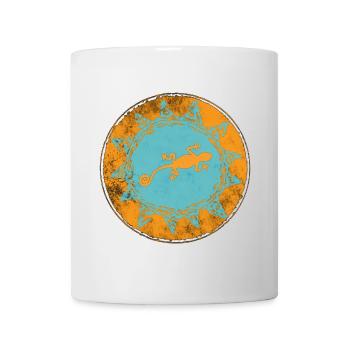 Tribal style aesthetic gecko symbol - Mug - white - Front