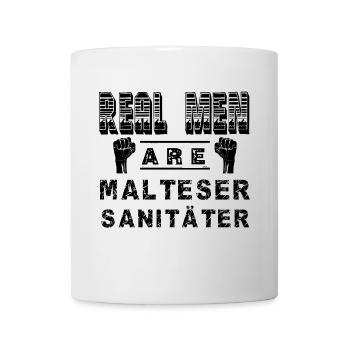 ECHTE Kerle sind Malteser und Sanitaeter - Tasse - Weiß - Vorne