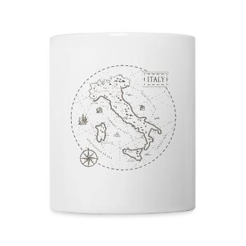 Vintage Karte Italien - Tasse - Weiß - Vorne