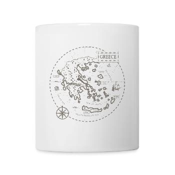 VintageKarte Griechenland - Tasse - Weiß - Vorne