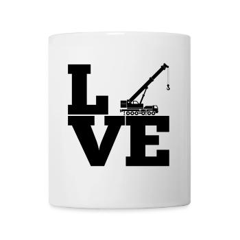 Grue de construction machine de construction véhicule travail cadeau - Mug blanc - blanc - Devant