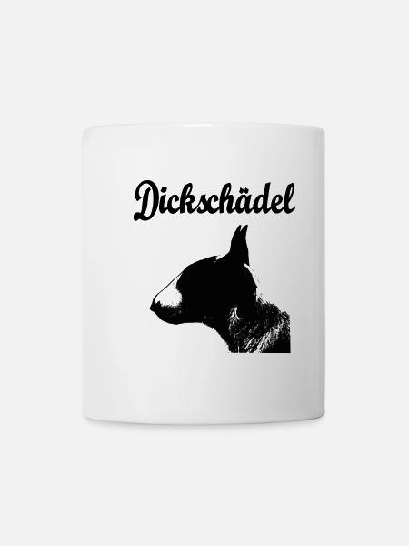 Dickschädel Bullterrier Shirt - Tasse - Weiß