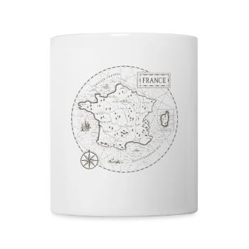 Vintage Karte Frankreich - Tasse - Weiß - Vorne