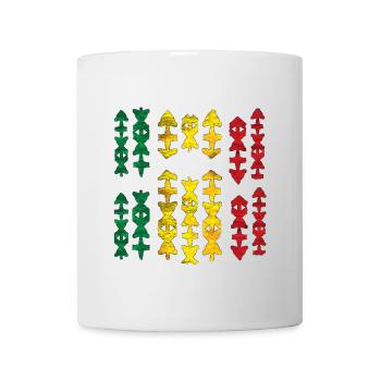 Indigenous Tribal Pattern Motifs Reggae - Mug - white - Front