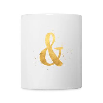 Ampersand Gold Optik Liebe Gemeinschaft Familie - Tasse - Weiß - Vorne