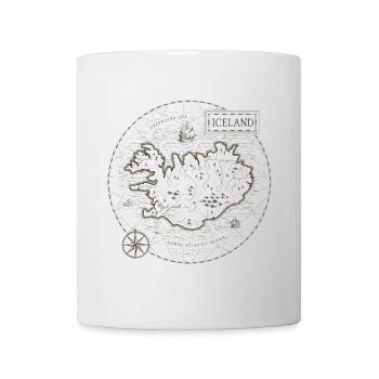Vintage Karte Island - Tasse - Weiß - Vorne