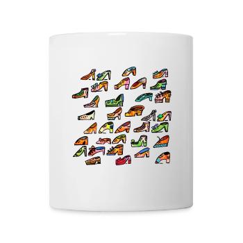 Bunte Schuhvielfalt Muster - Tasse - Weiß - Vorne