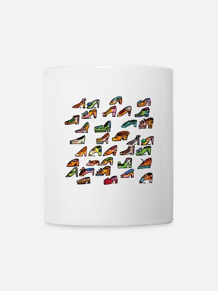 Bunte Schuhvielfalt Muster - Tasse - Weiß