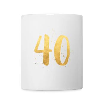 40 anniversaire d'or rond quarante - Mug blanc - blanc - Devant