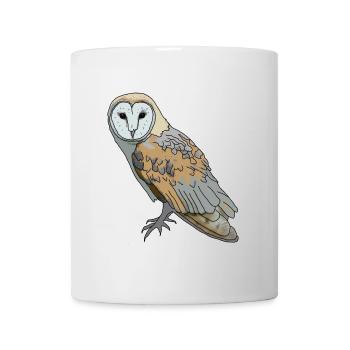 Eule - Schleiereule - Tasse - Weiß - Vorne