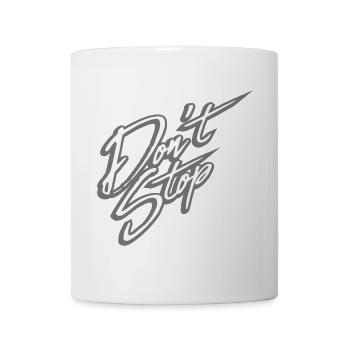 ne pas arrêter les courses de logo de texte de contour ne vous arrêtez pas - Mug blanc - blanc - Devant