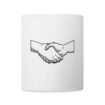 Contract Handshake Vintage Illustration - Mug - white - Front