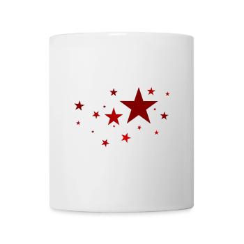 Sterne in Rot - Tasse - Weiß - Vorne