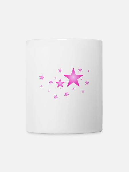 Sterne in Pink - Tasse - Weiß