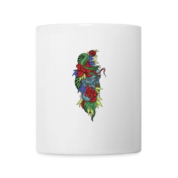 Floral skull and colorful snake - Mug - white - Front