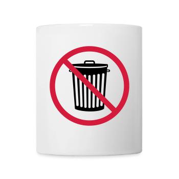 verboten schild zone keine tonne muelltonne muelle - Tasse - Weiß - Vorne