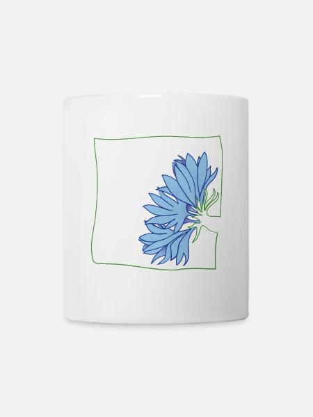 Kornblume minimalistisch - Tasse - Weiß