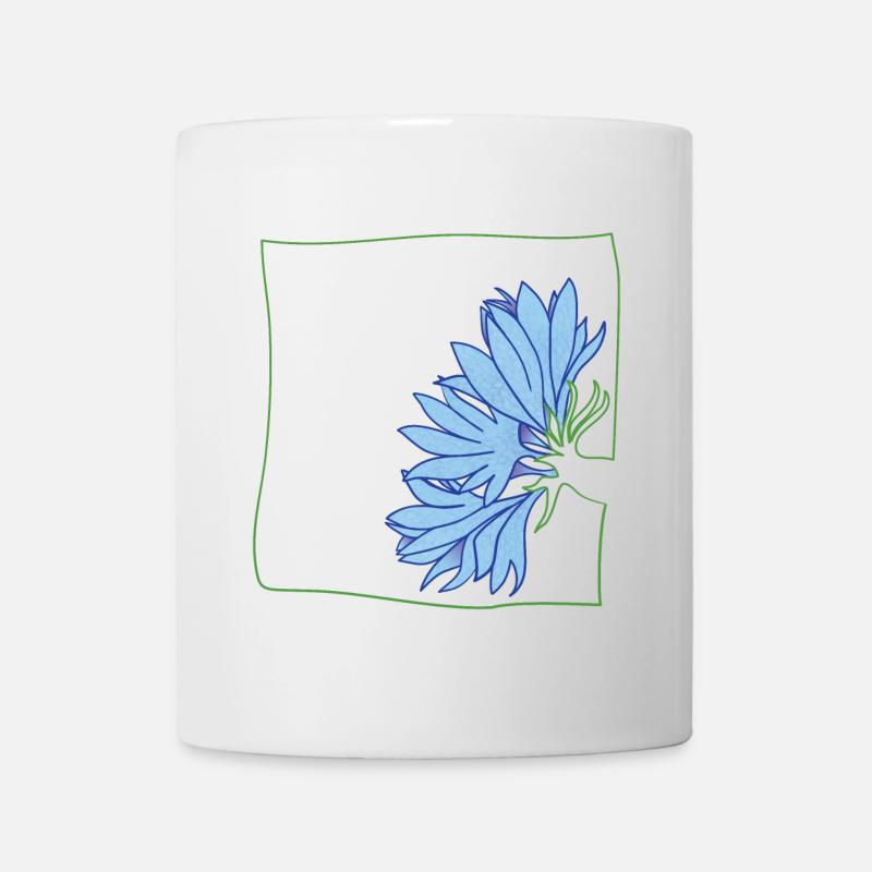 Kornblume minimalistisch - Tasse - Weiß
