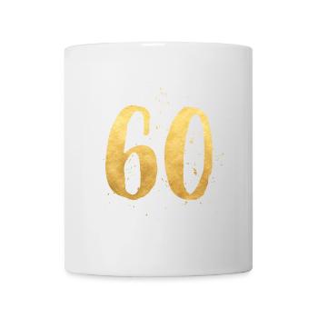 60 or rond numéro soixante cadeau d'anniversaire - Mug blanc - blanc - Devant