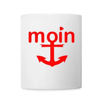 Moin Anker – Maritimes Norddeutschland Design - Tasse - Weiß - Vorne